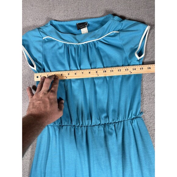 Vintage Timely Trends Dress Basic Short Sleeve Blue Mod/GoGo XS To S 60s Style - Picture 9 of 12